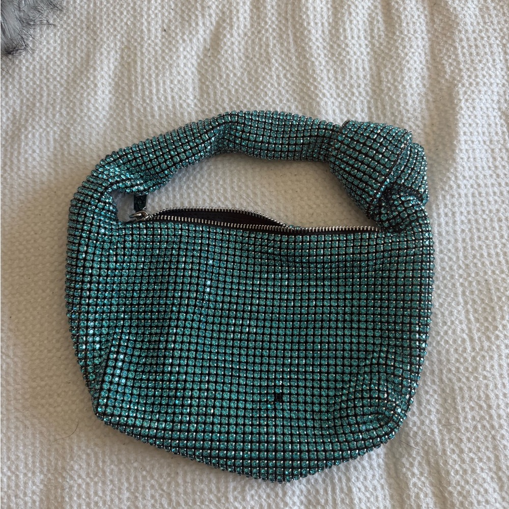Sparkling Teal Rhinestone Handbag - Picture 3 of 3